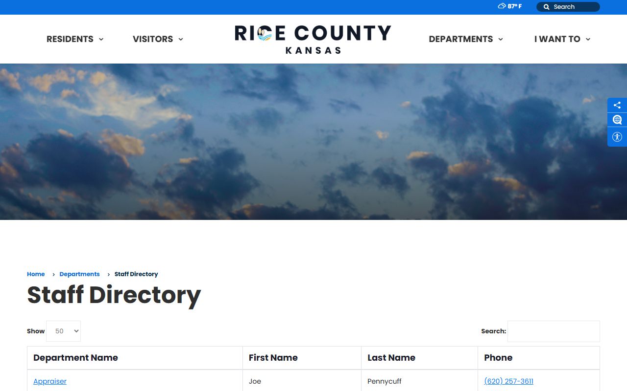 Rice County Clerk of the District Court staff directory