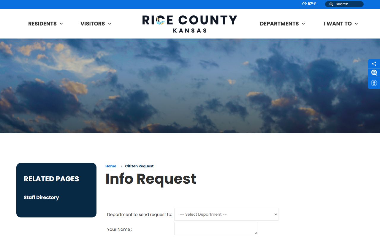 Rice County Clerk of the District Court information request form
