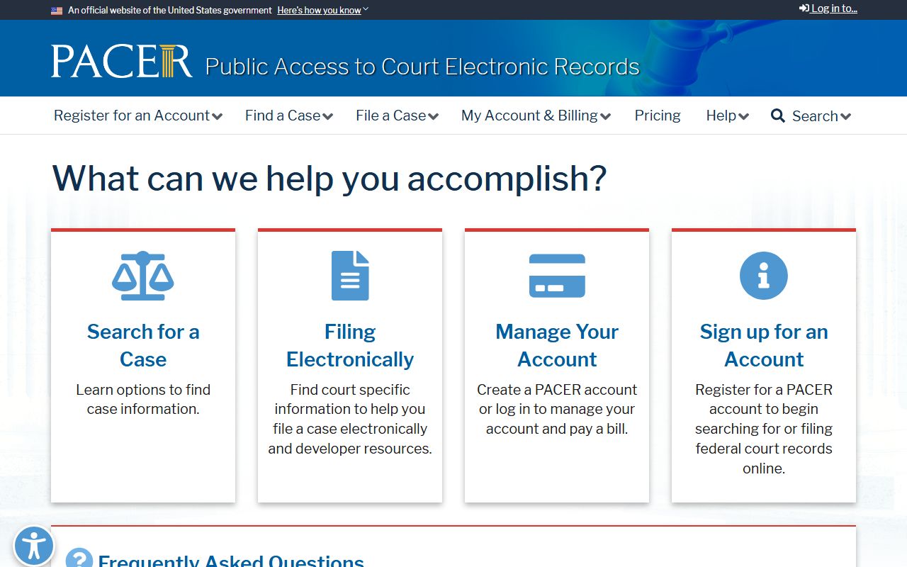 Rice County court dockets PACER federal case access source