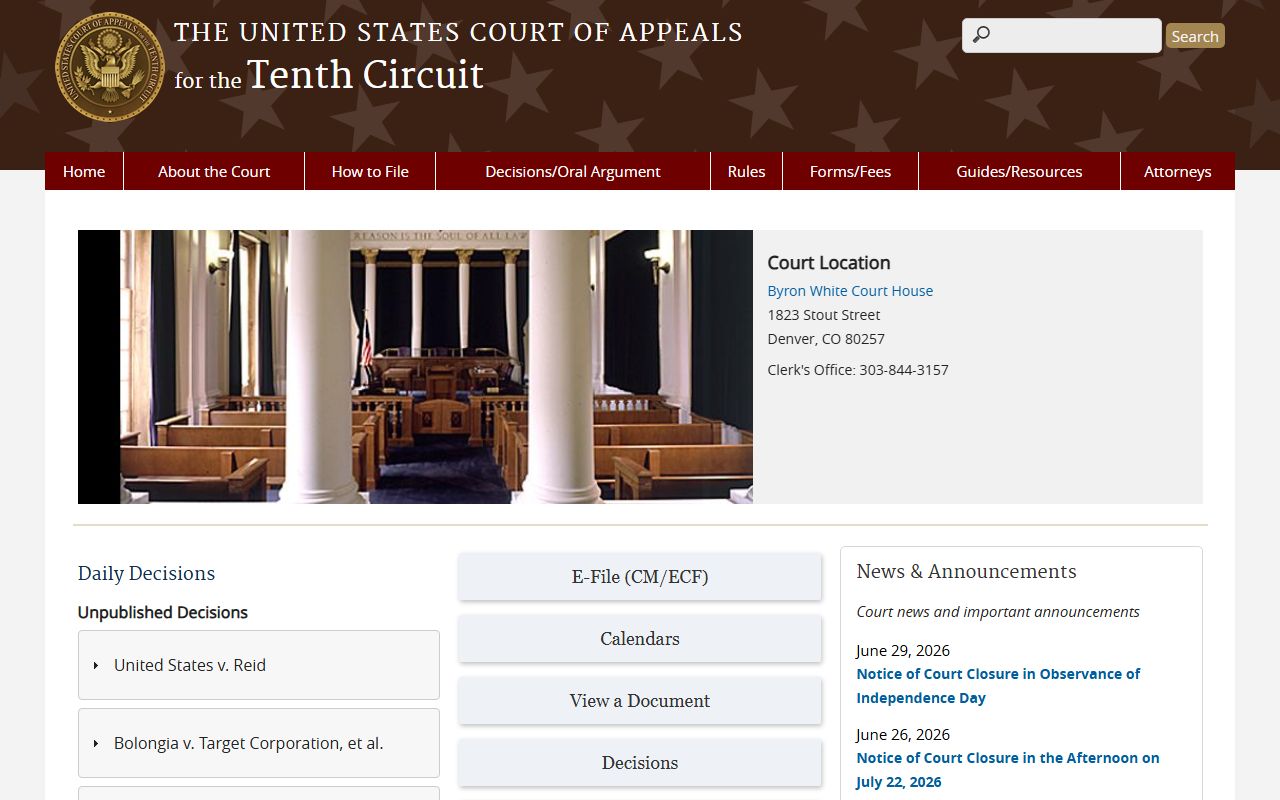Rice County court dockets Tenth Circuit federal appellate source