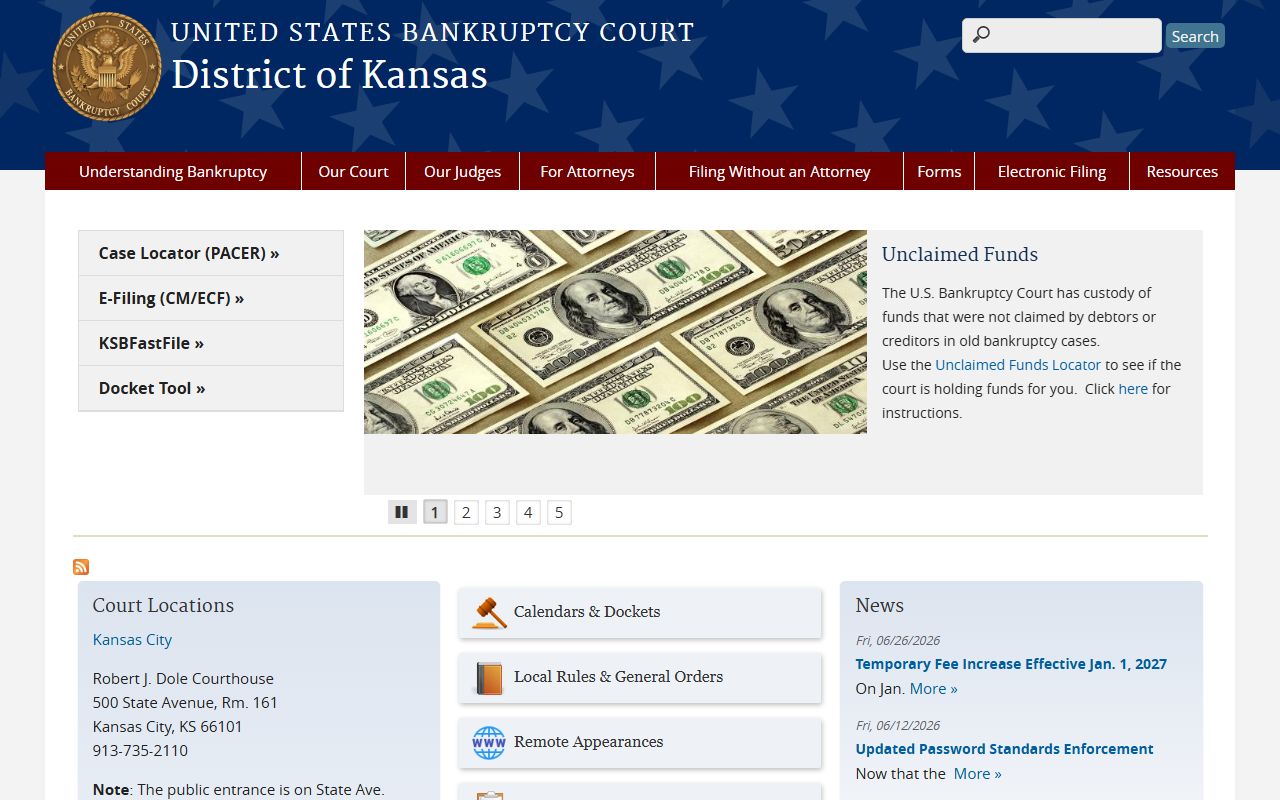 Rice County court dockets U.S. Bankruptcy Court for Kansas source