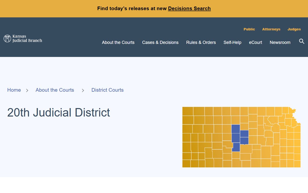 Rice County court records 20th Judicial District listing