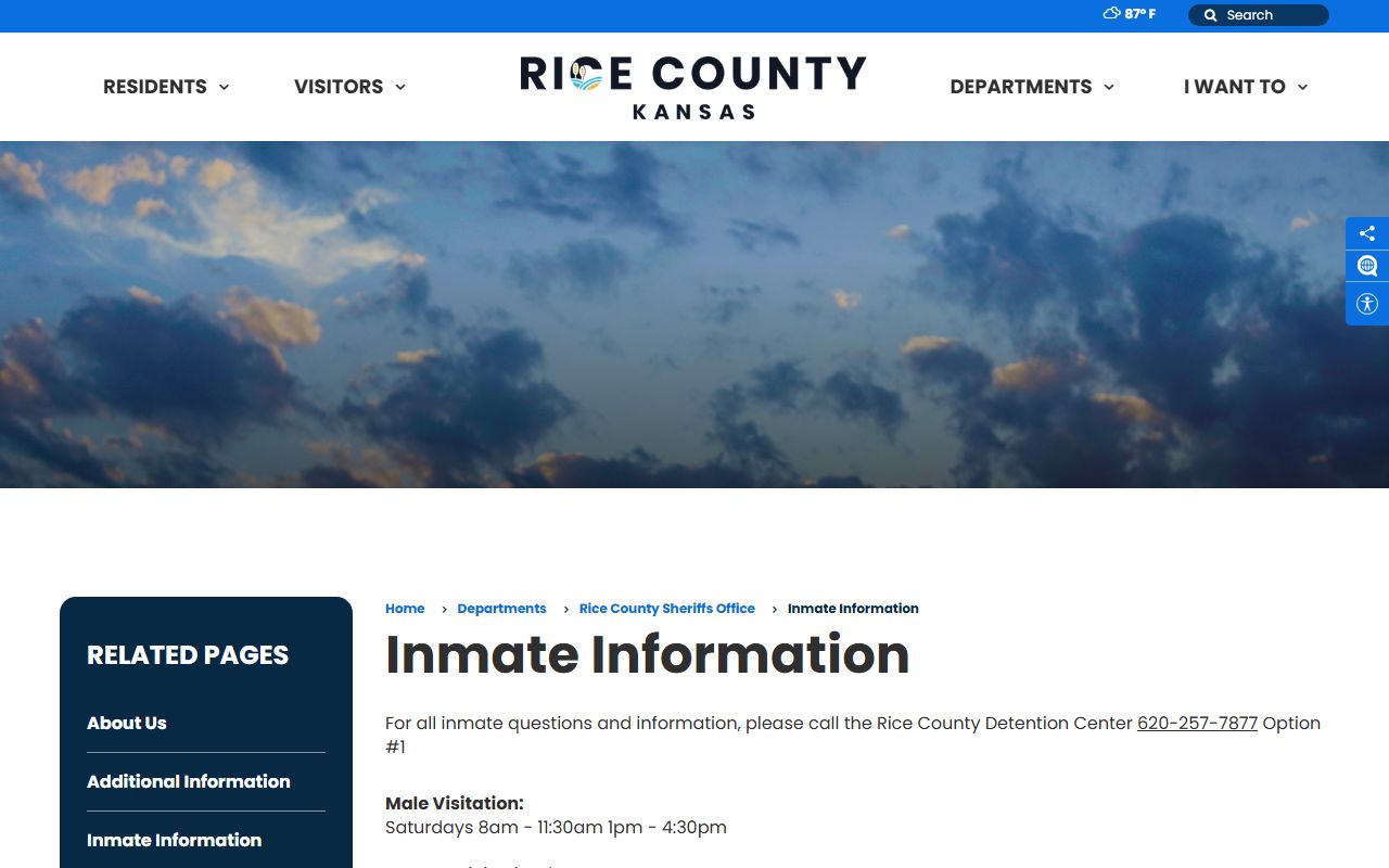 Rice County inmate records official inmate information page
