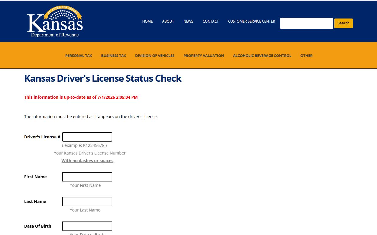 Rice County traffic court records Kansas driver license status check