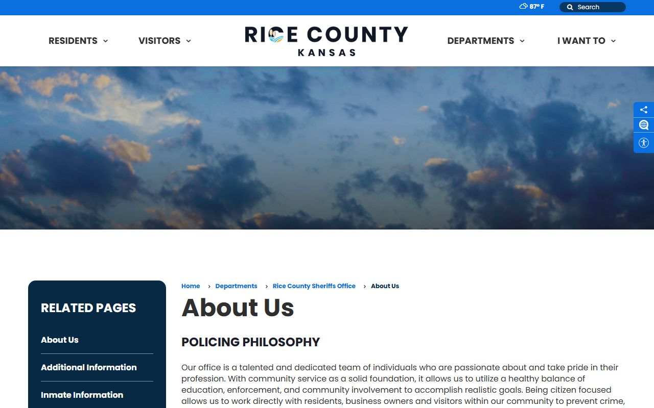 Rice County warrant records sheriff agency and detention operations